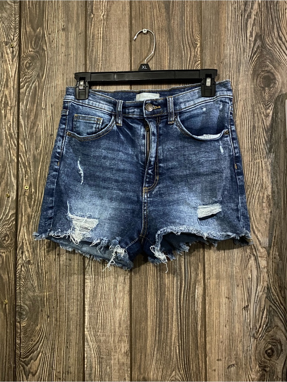 Altar'd State Distressed Dark Blue Denim Cutoff Shorts